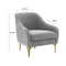 Serena Velvet Accent Chair with Brass Legs