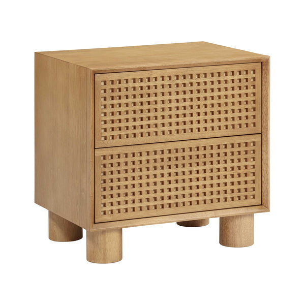 Miles Natural Rubberwood Nightstand