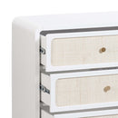 Patty White Rattan 6 Drawer Dresser