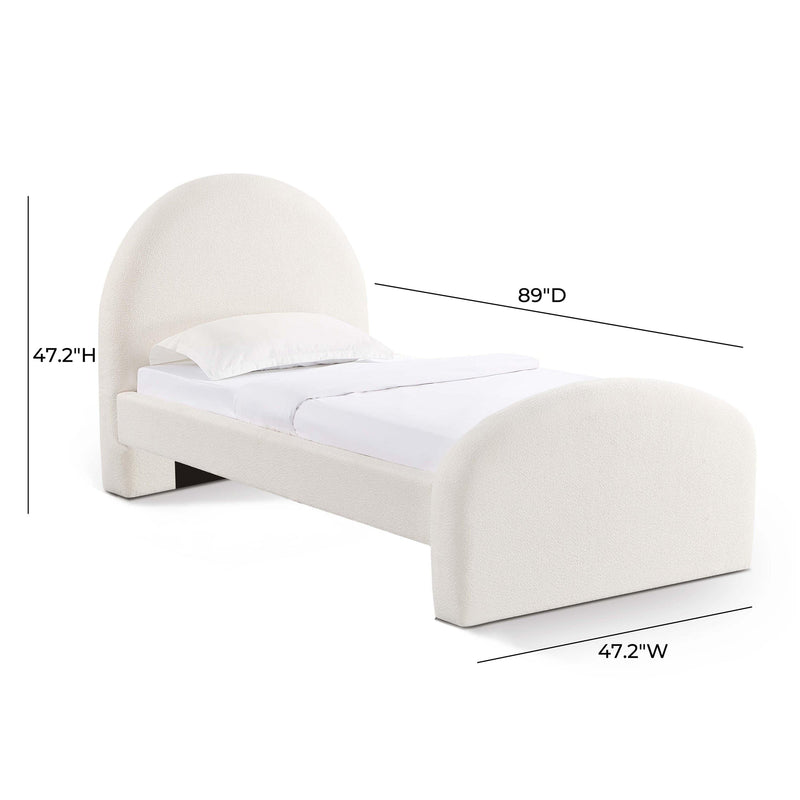 Moon Cream Boucle Twin Bed