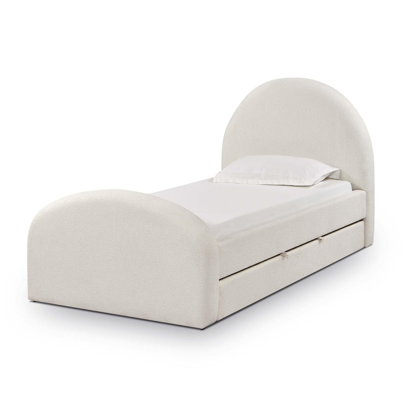 Moon Cream Boucle Twin Trundle Bed