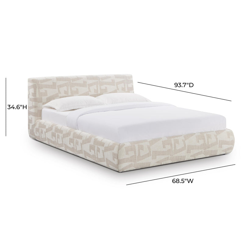 Isla Cream Jacquard Pattern Bed