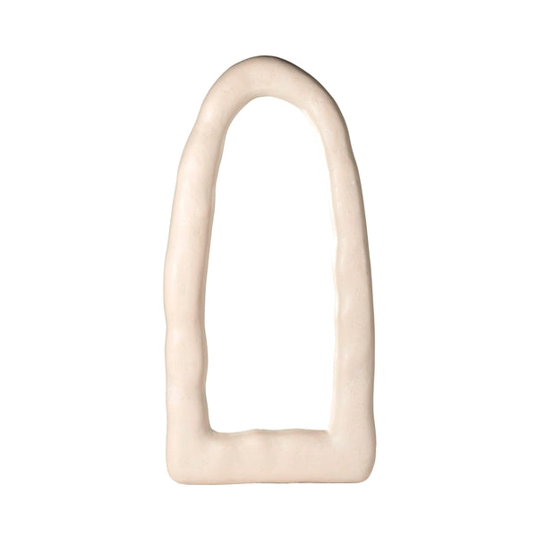 Kaia Cream Textured Small Floor Mirror