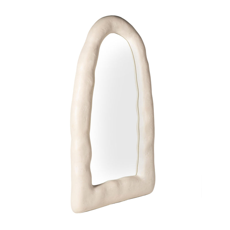 Kaia Cream Textured Small Floor Mirror