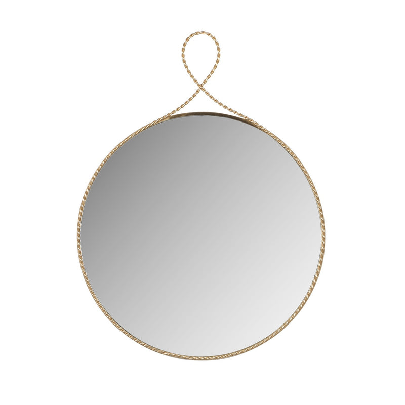 Ravina Braided Brass Round Wall Mirror