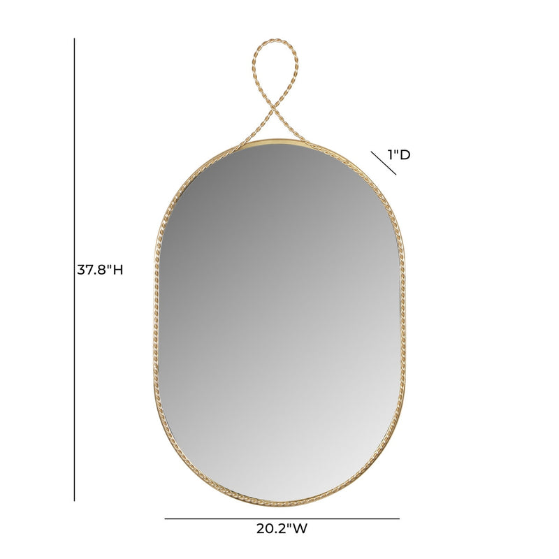 Ravina Braided Brass Oval Wall Mirror