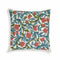 Tulip Embroidered Floral Wool 20" Square Accent Cushion