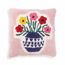 Blossom Tufted Cotton 20" Square Accent Pillow