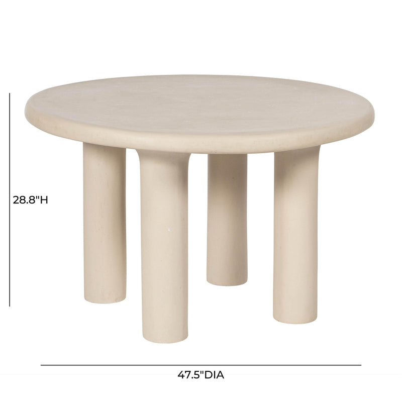 Barbara Cream Textured Indoor / Outdoor 47" Round Dining Table