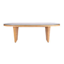 Caren Natural Rattan and Glass Oval Dining Table