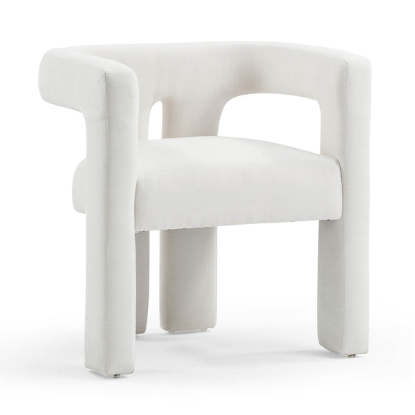 Sloane Bone White Upcycled Fabric Chair