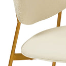 McKenzie Cream Boucle & Vegan Leather Stackable Dining Chair - Set of 2