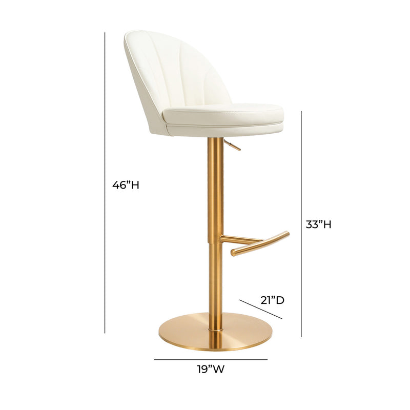 Venus Cream and Gold Adjustable Swivel Stool