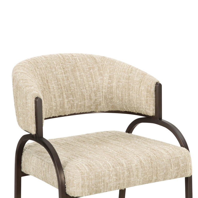 Tatum Cream Textured Performance Boucle Dining Chair