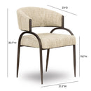 Tatum Cream Textured Performance Boucle Dining Chair