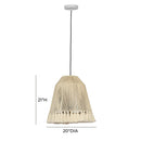 Helen Large White Cotton Tasseled Pendant Lamp