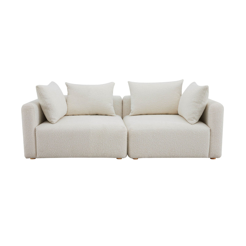 Hangover Cream Boucle Loveseat