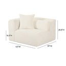 Tarra Fluffy Oversized Cream Corduroy Modular LAF Corner Chair