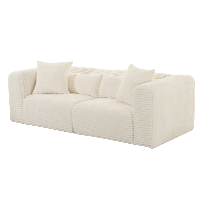 Tarra Fluffy Oversized Corduroy Modular Loveseat