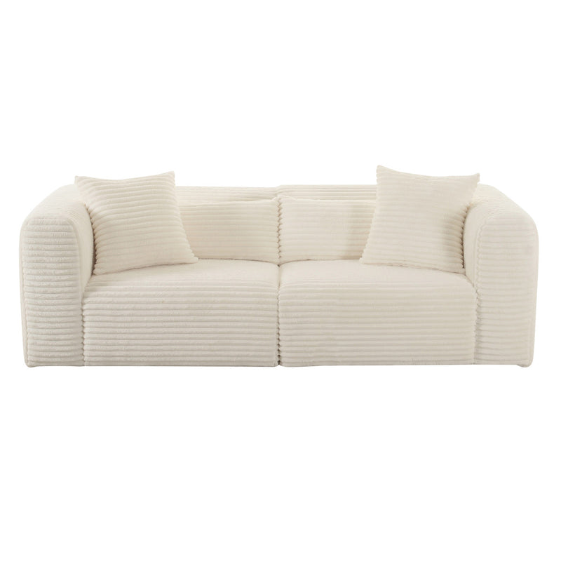 Tarra Fluffy Oversized Corduroy Modular Loveseat