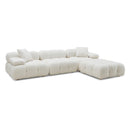 Calliope Cream Vegan Shearling 4-piece Modular Sectional