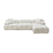 Calliope Cream Vegan Shearling 4-piece Modular Sectional