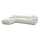 Calliope Cream Vegan Shearling 4-piece Modular Sectional