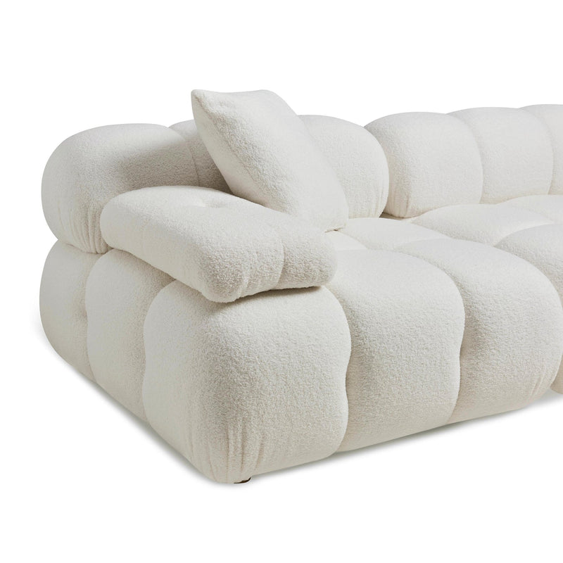 Calliope Cream Vegan Shearling 4-piece Modular Sectional