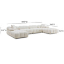 Calliope Cream Vegan Shearling 6-piece Modular U-Sectional