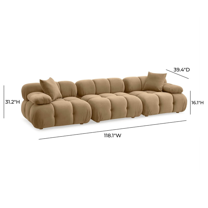 Calliope Cafe Au Lait Performance Velvet Modular Sofa