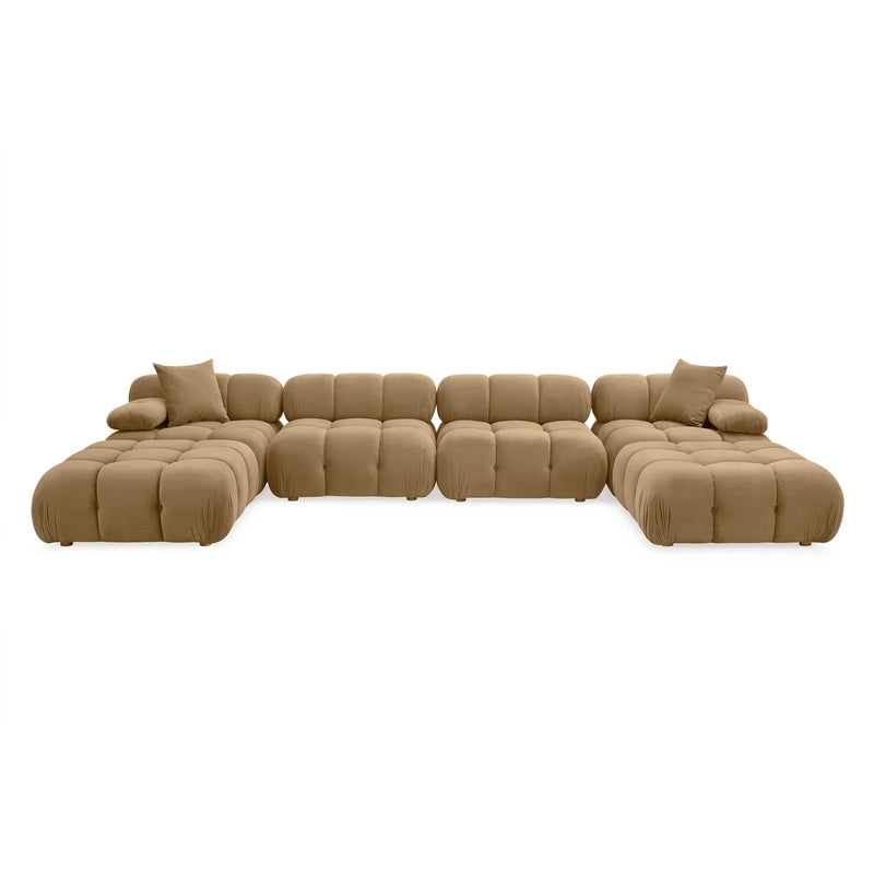 Calliope Cafe Au Lait Performance Velvet 6-piece Modular U-Sectional