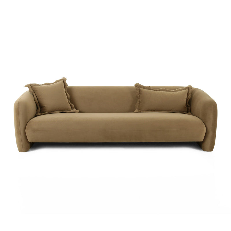 Lou Cafe Au Lait Performance Velvet Sofa