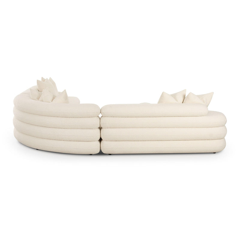 Lulu Cream Boucle Modular Curved Sectional