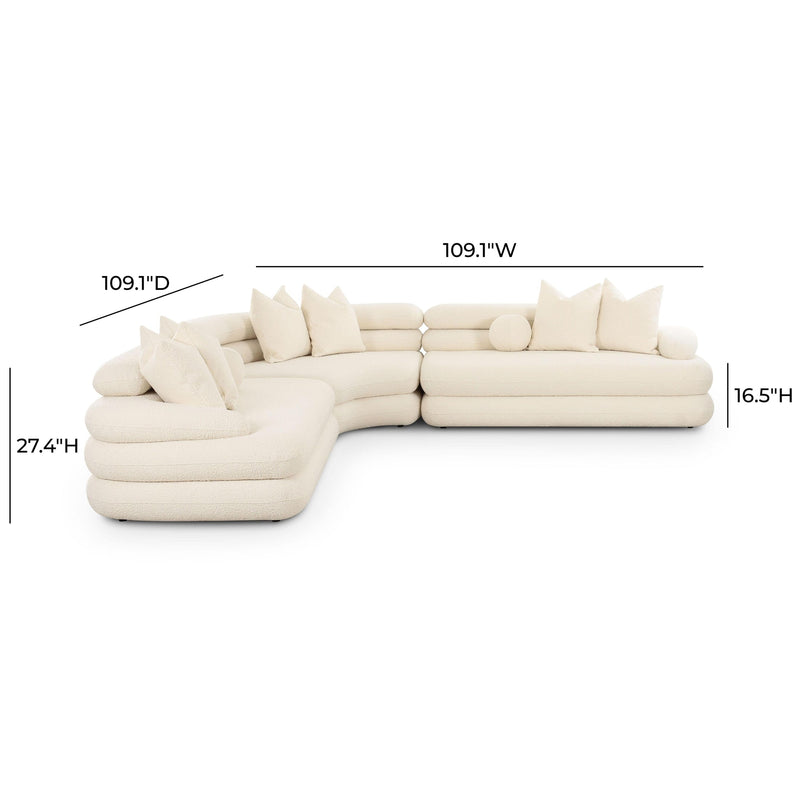 Lulu Cream Boucle Modular Curved Sectional