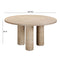 Patti Textured Faux Travertine Indoor / Outdoor Round Dining Table