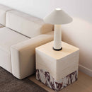 Brut Travertine & Breccia Concrete Indoor / Outdoor Side Table