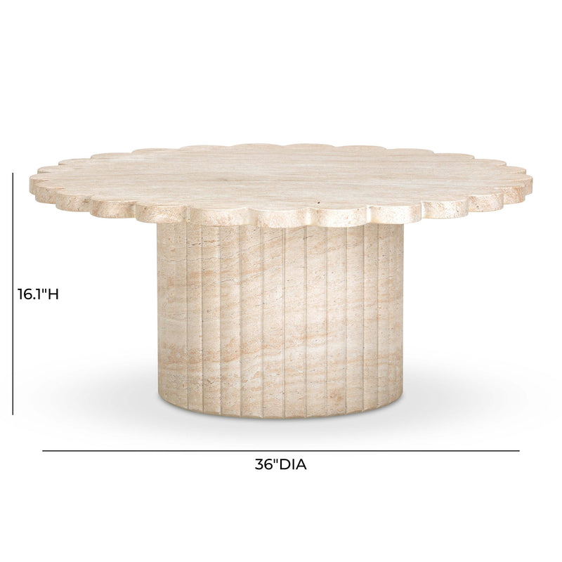 Blossom Washed Travertine Finish Indoor/Outdoor Coffee Table