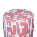 Taurus Ceramic Stool in Pink Strokes Print