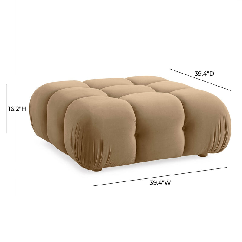 Calliope Cafe Au Lait Performance Velvet Modular Ottoman