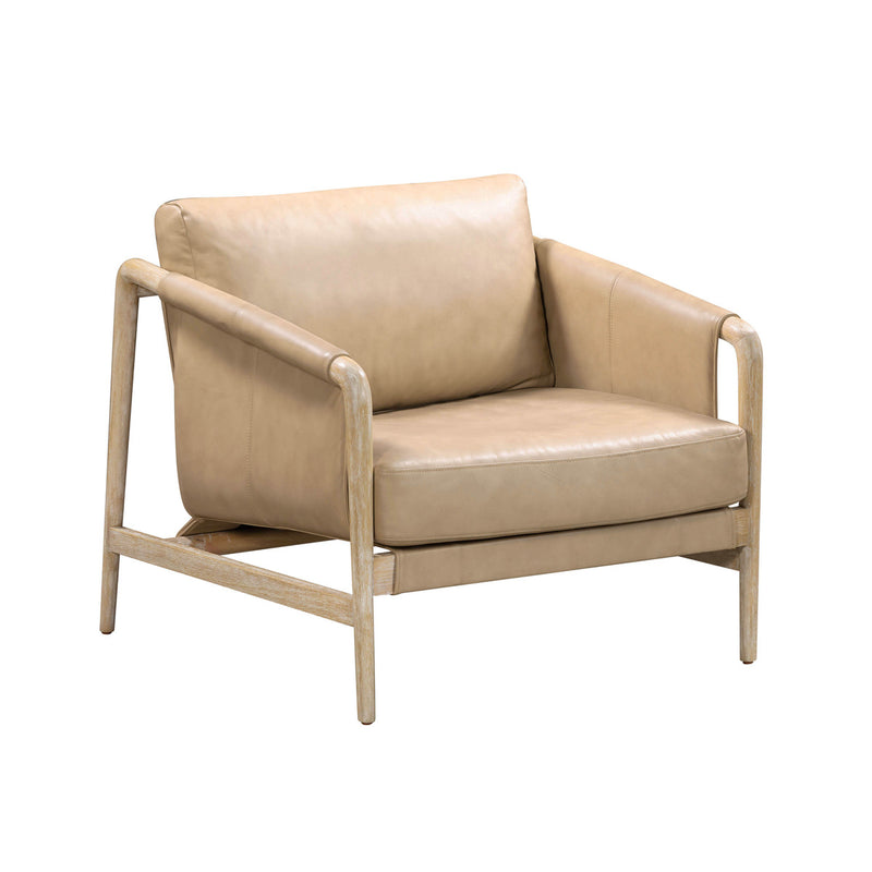 Chakka Tan Genuine Leather Accent Chair