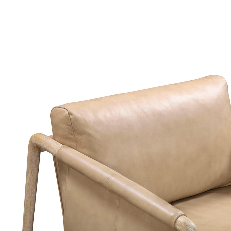 Chakka Tan Genuine Leather Accent Chair