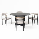 Modrest Depew - Mid-Century Modern Black Oak Round Dining Table