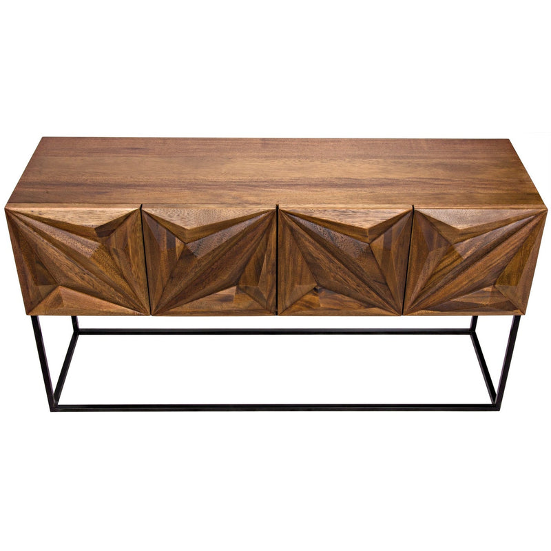 Zurich Console, Bleached Walnut with Steel