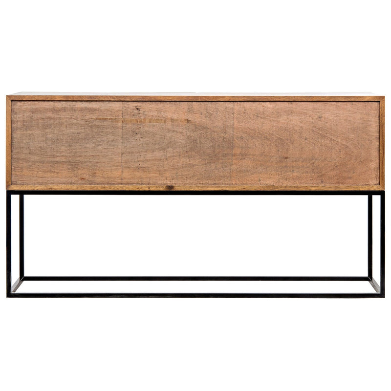 Zurich Console, Bleached Walnut with Steel