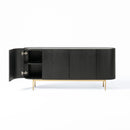 Modrest Bowie - Mid-Century Modern Black Oak + Brass Buffet