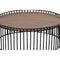 Modrest Bronson Modern Walnut & Black Round Coffee Table