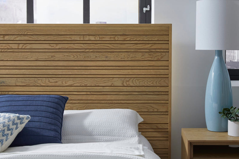 Batten Solid Oak Slatted Platform Bed in Blonde