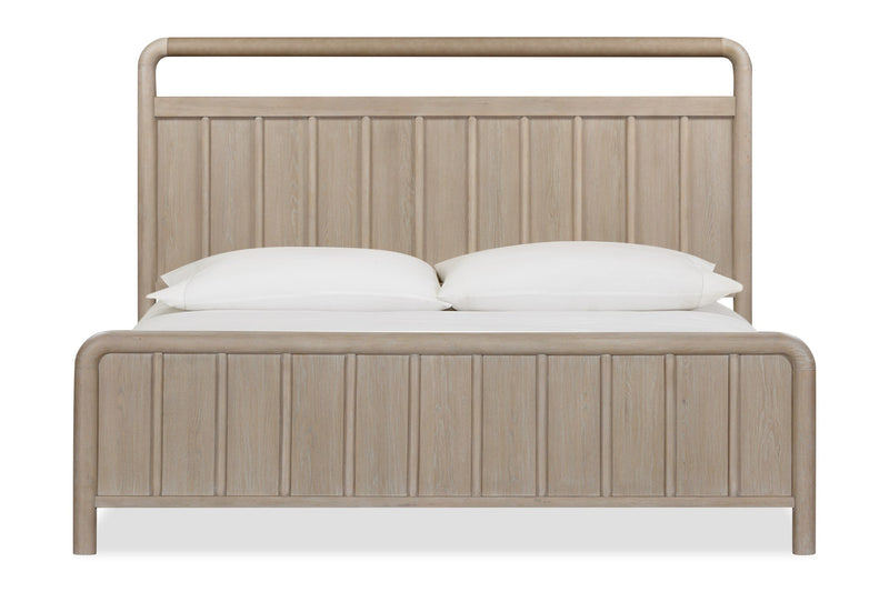 Camden Shiplap Oak Wood Platform Bed in Chai