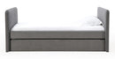 Elora Upholstered Daybed with Trundle in Charcoal Velvet