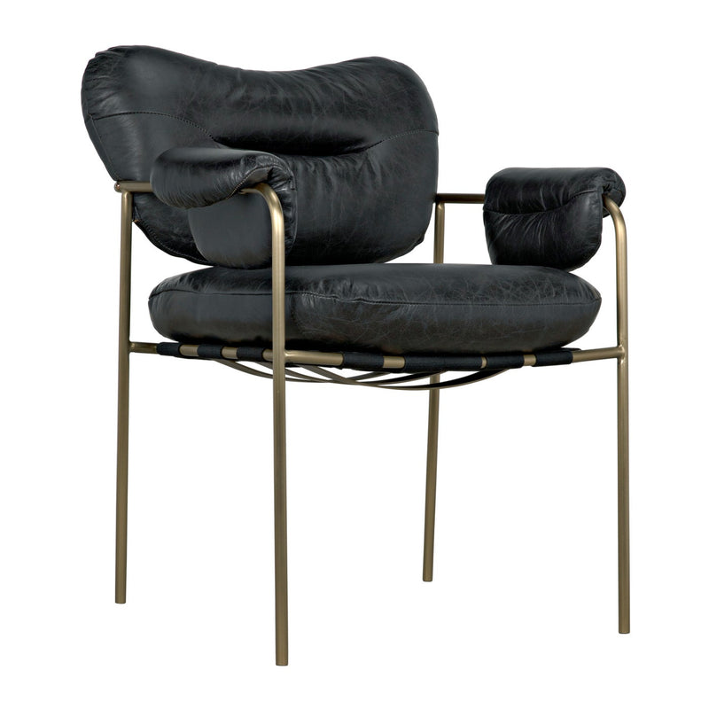 Aphrodites Chair, Metal with Leather